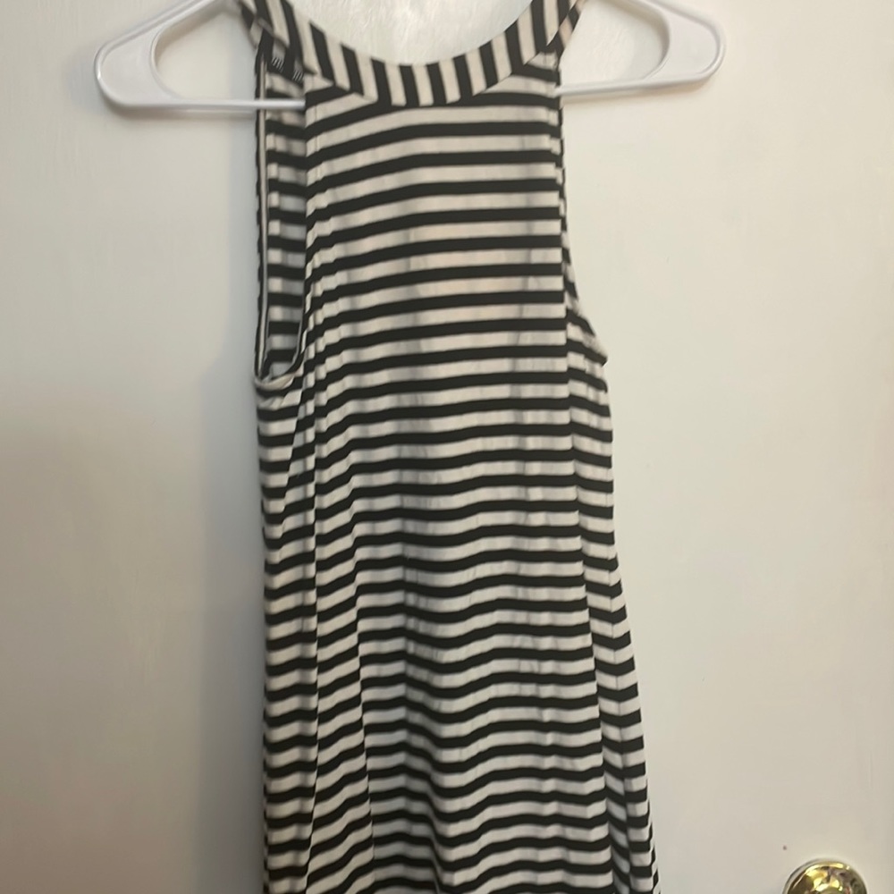 Express black and white striped dress